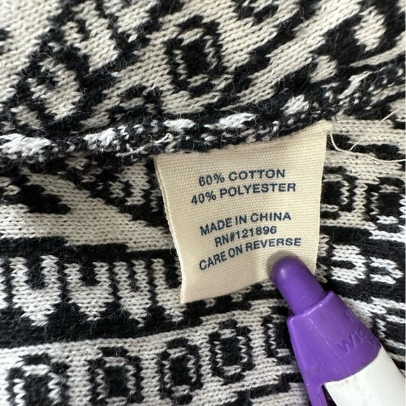 Title Nine Super Power Sweater Skirt A-Line Paisley Knit Short Black Medium - Picture 4 of 5